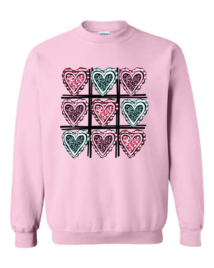 Heart tic tac toe- Light Pink