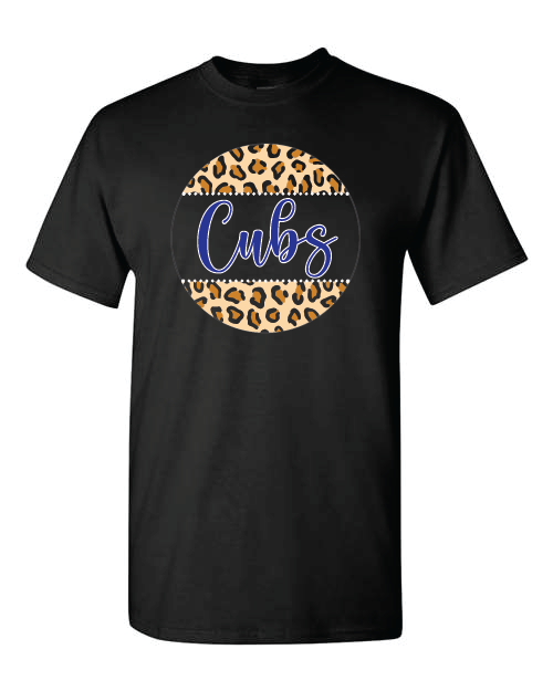 Leopard Circle- Mascots/ School Name- Black- Shirt