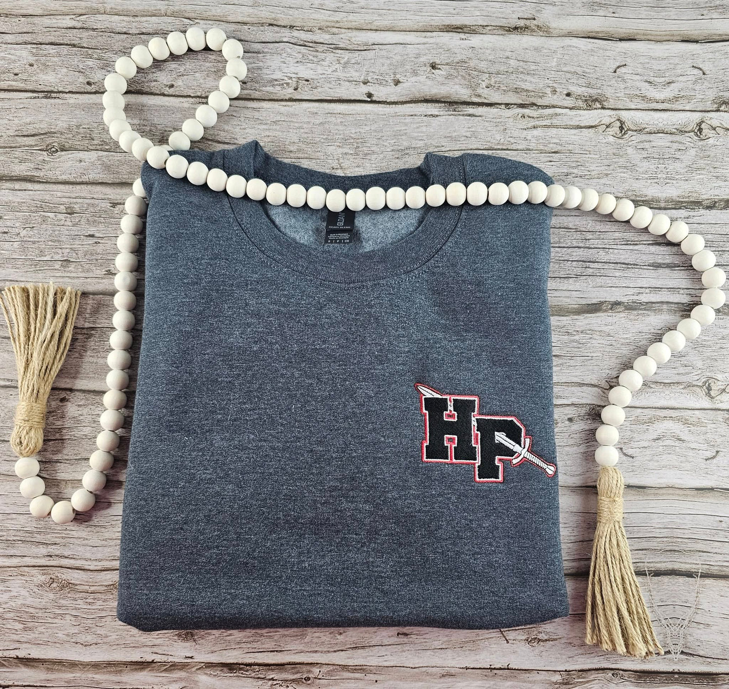 Embroidery- Left Chest HP Sweatshirt- Dark Heather