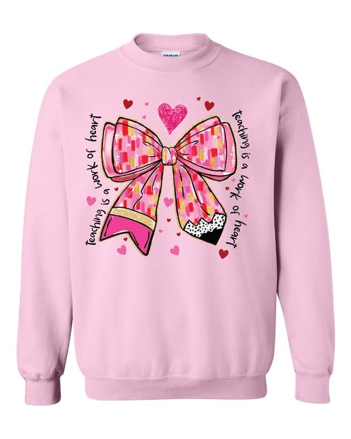 XL Light Pink Sweatshirt- teacher pencil