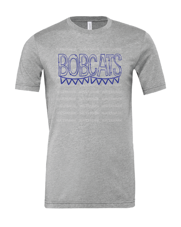 Sketchy Doodle- Bobcats- Bella- Athletic Heather- Shirt