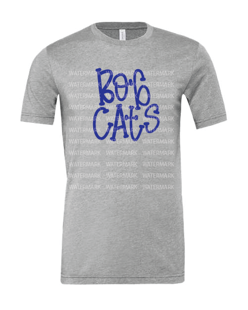 Funky Serif- Bobcats- Bella-Athletic Heather- Shirt