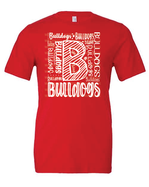 Repeated Words- Bulldogs- Bella- Red- Shirt