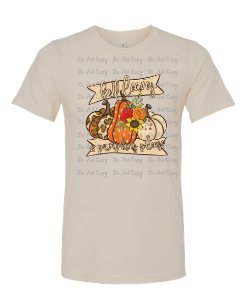 Fall- Fall Leaves and Pumpkins Please- Bella- Heather Dust - Shirt