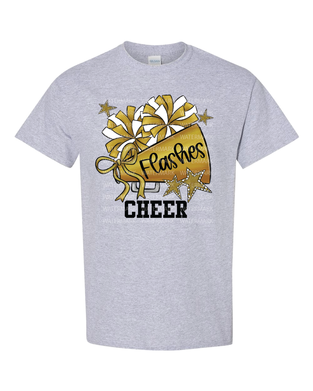 Cheer Megaphone-Flashes- Gildan- Sports Grey- Apparel