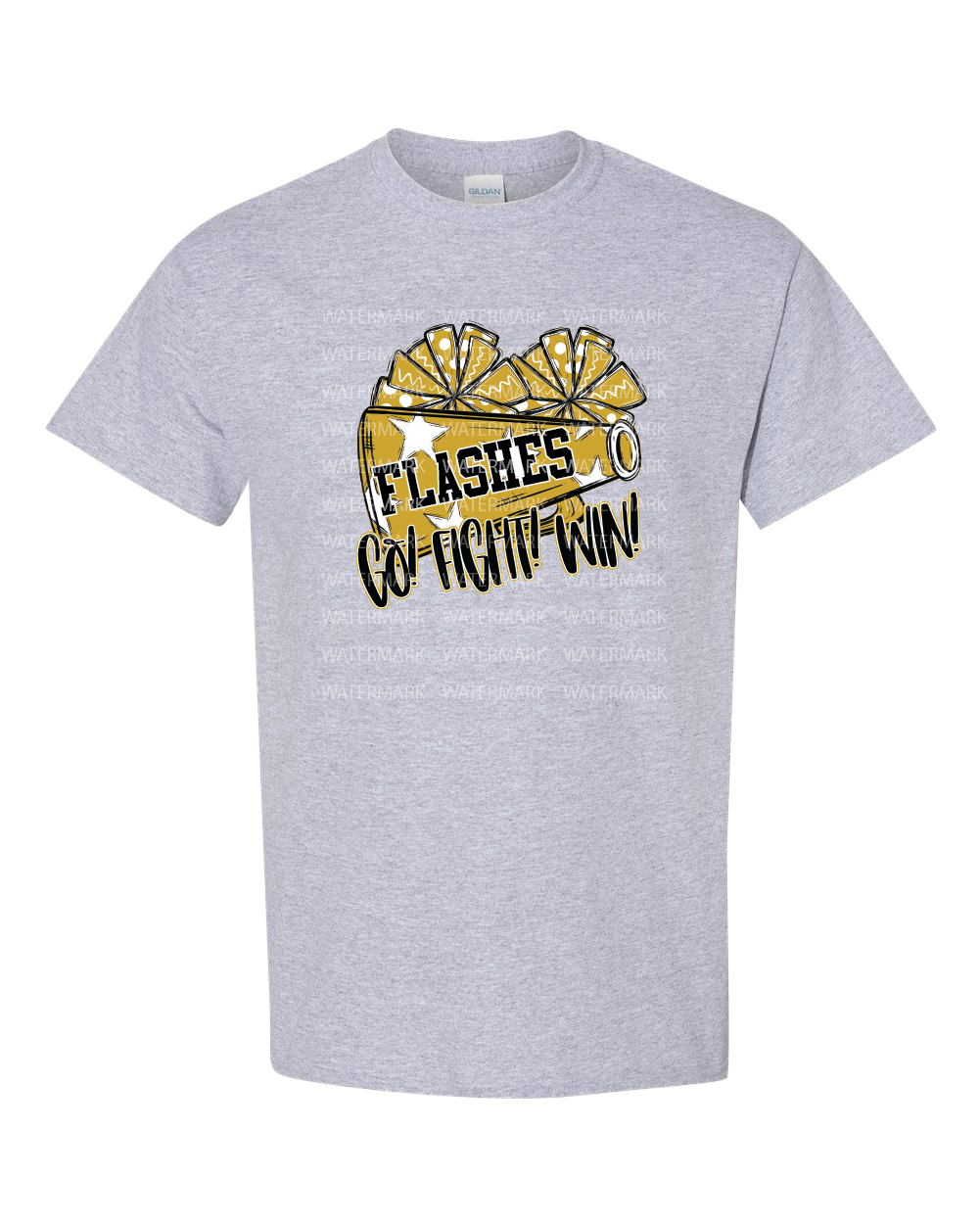 Go Fight Win-Flashes- Gildan- Sports Grey- Apparel