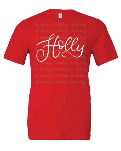 Christmas- Lettering- Bella- Red- Shirt