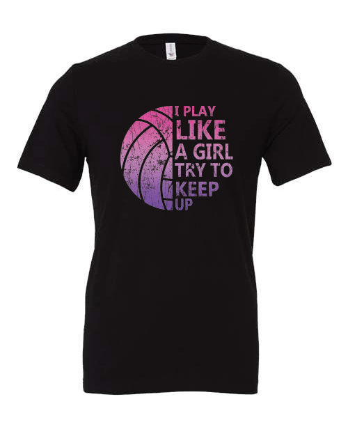 Volleyball- I play like a girl- Bella- Black- Shirt