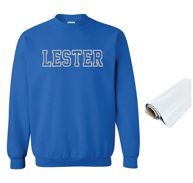 Glitter Embroidered Applique- Blue Sweatshirt