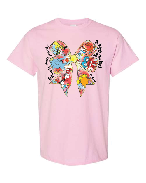 RAA Bow Shirt- Light Pink- Not real glitter