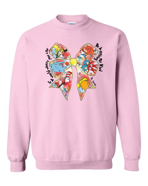 RAA Bow Sweatshirt- Light Pink- Not real glitter