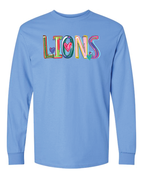 Mascot- Lions- Cheery Words- Carolina Blue