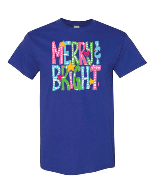 Colorful Merry and Bright- Shirt- Cobalt