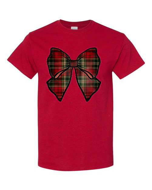 Plaid Bow- Antique Cherry Red