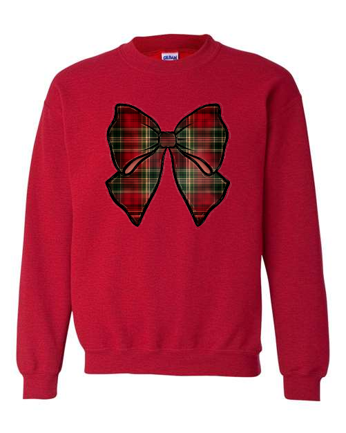 Plaid Bow- Antique Cherry Red