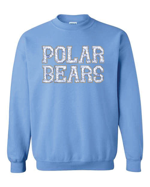 Mascot- Polar Bears- Blue Toile- Carolina Blue