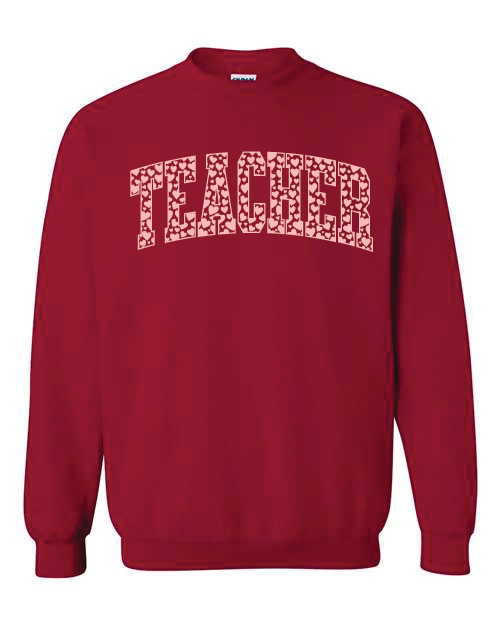 Cardinal Sweatshirt - Teacher Heart