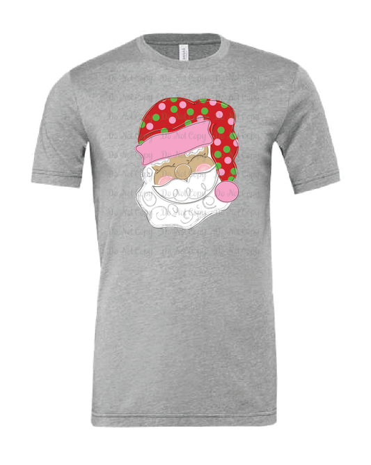 Christmas- Santa Polka Dots - Bella- Athletic Heather- Shirt