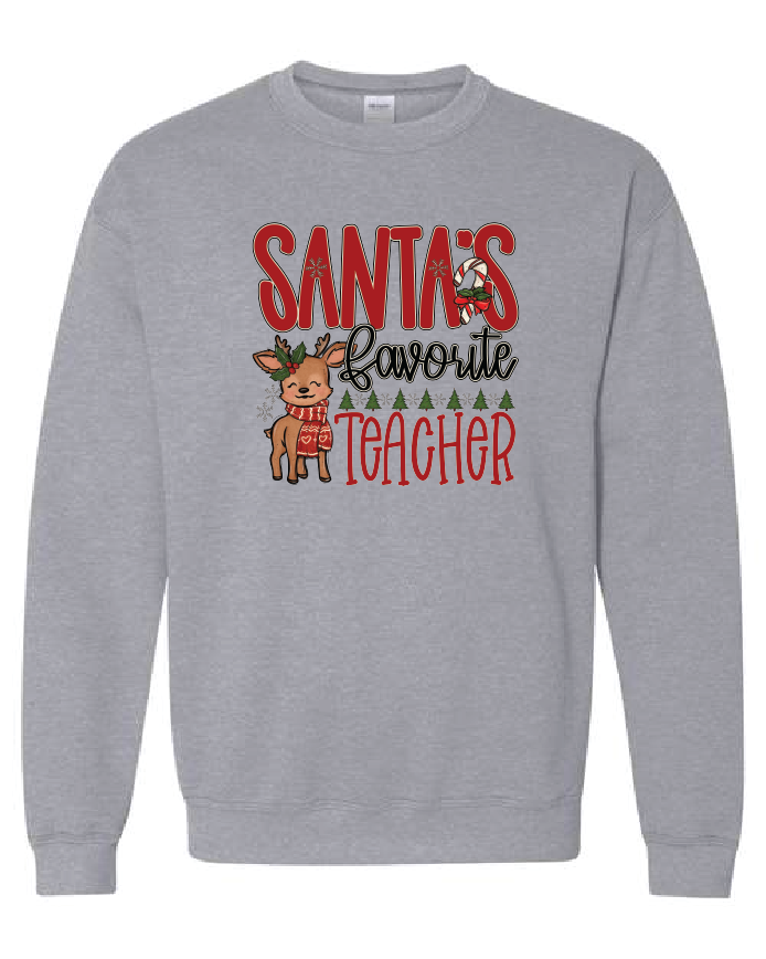 Santa's Favorite Teacher- Sports Grey