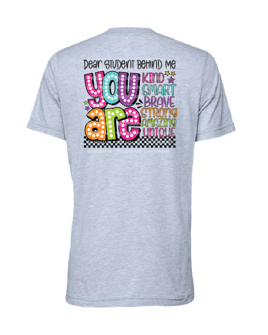 You Are with School Initials Front Pocket- Bella-Heather Prism Blue- Apparel