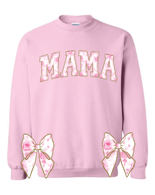 Pink Mama Toile Words with Side Bow