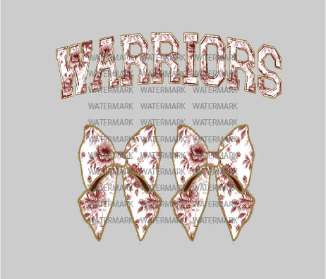 Maroon Warriors Toile w/ Bows - Ready To Press DTF Transfer (Copy)